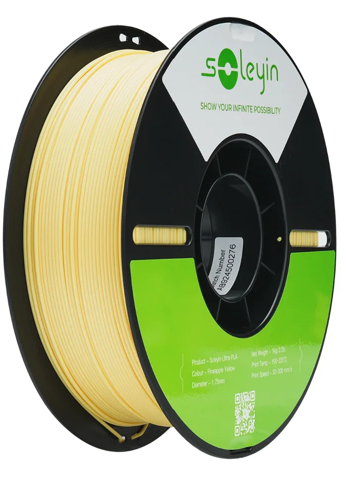 Pineapple Yellow Creality / Soleyin PLA filament spool